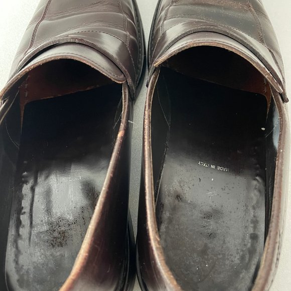 PRADA Brown Leather Slip-on Penny Dress Loafers, 12.5-13 main image 8